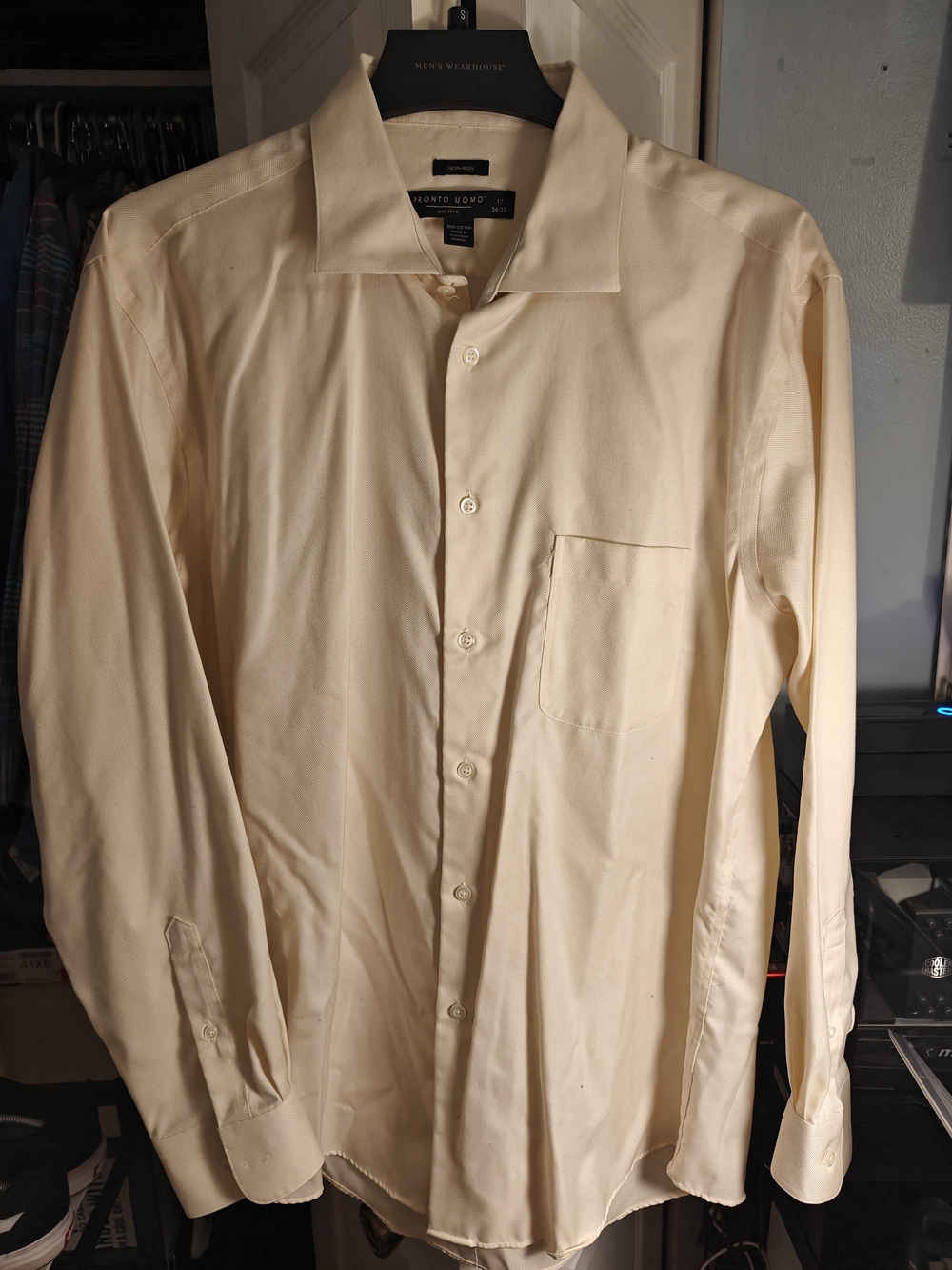 Pronto Uomo Light Cream Long-Sleeve Dress Shirt